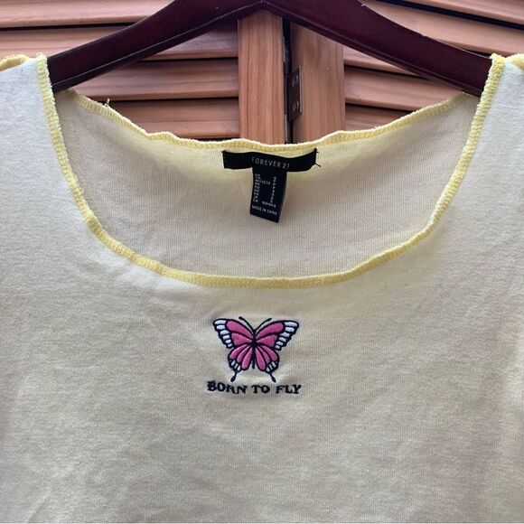 Forever 21 Cropped Baby Tee Small - Picture 2 of 4
